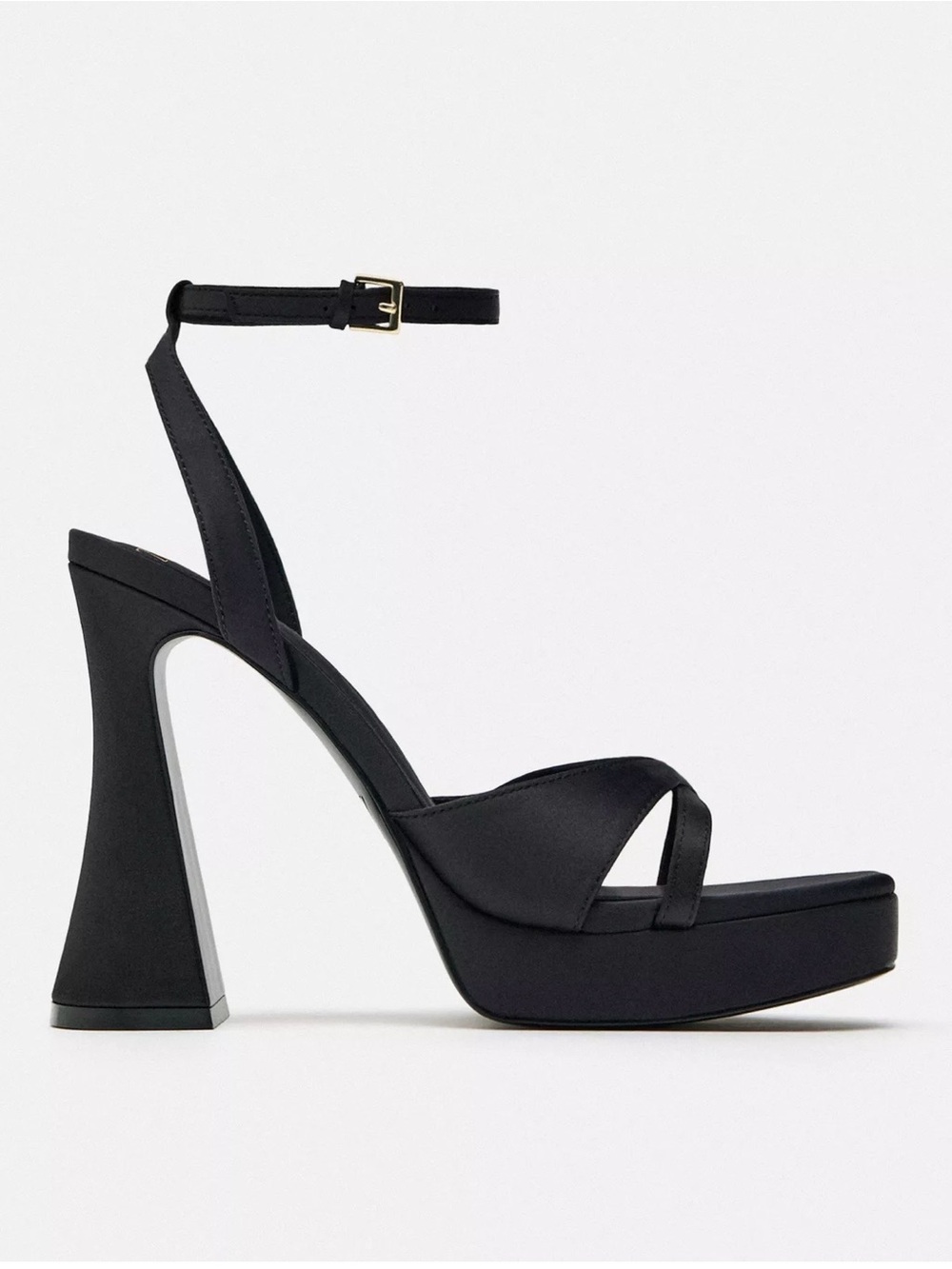 Zara Chunky Platform Ankle-Strap High Heel Sandals - Women